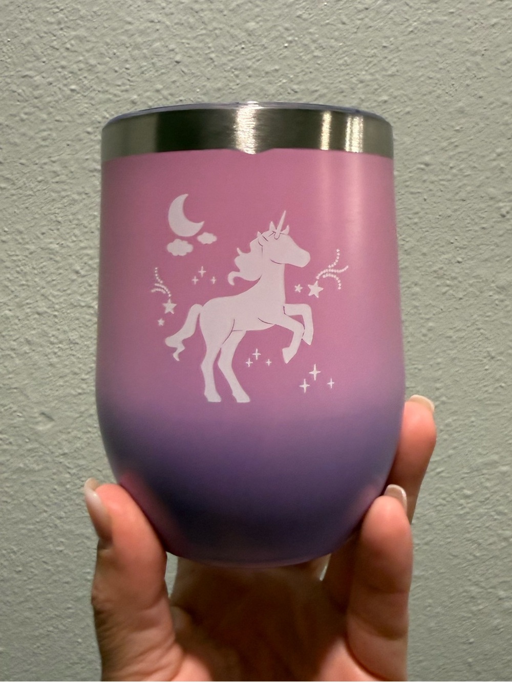 Pink and Purple Unicorn Stemless Tumbler - Home Accents
